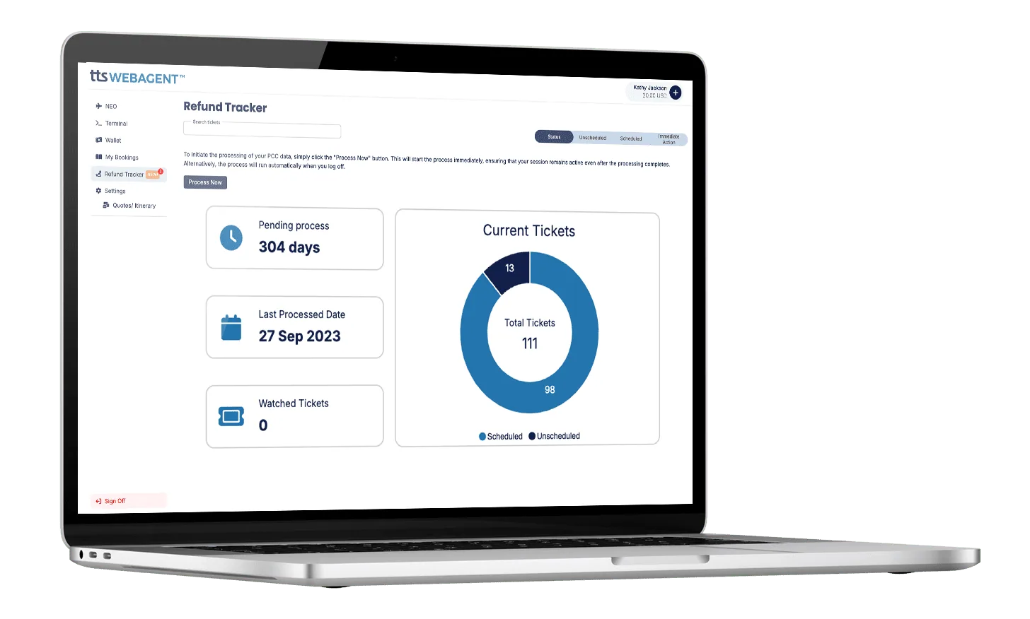 Refund Tracker on a laptop